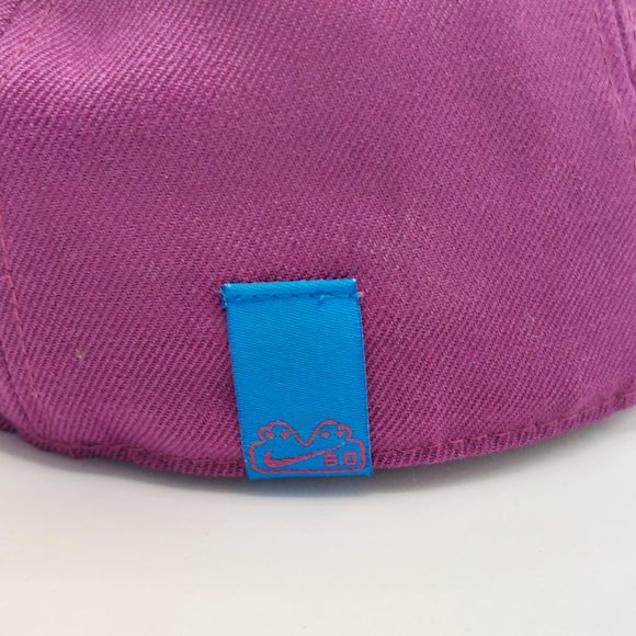 Vintage Nike - 6.0 Old Logo Skateboarding Purple Fitted Wool Flat Cap Sz 7-1/2 - Picture 5 of 6